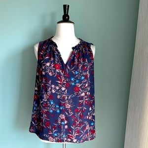 Vince Camuto navy/red floral top 2X